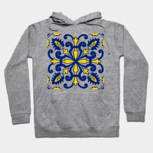 Traditional Nikea Moroccan Moors Portuguese Tiles Azulejo Graphic Pattern Hoodie